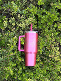 Ombre Pink Metallic Tumbler: "Ma! Mama!" Lettering, Heart Accents – Mother's Day Gift